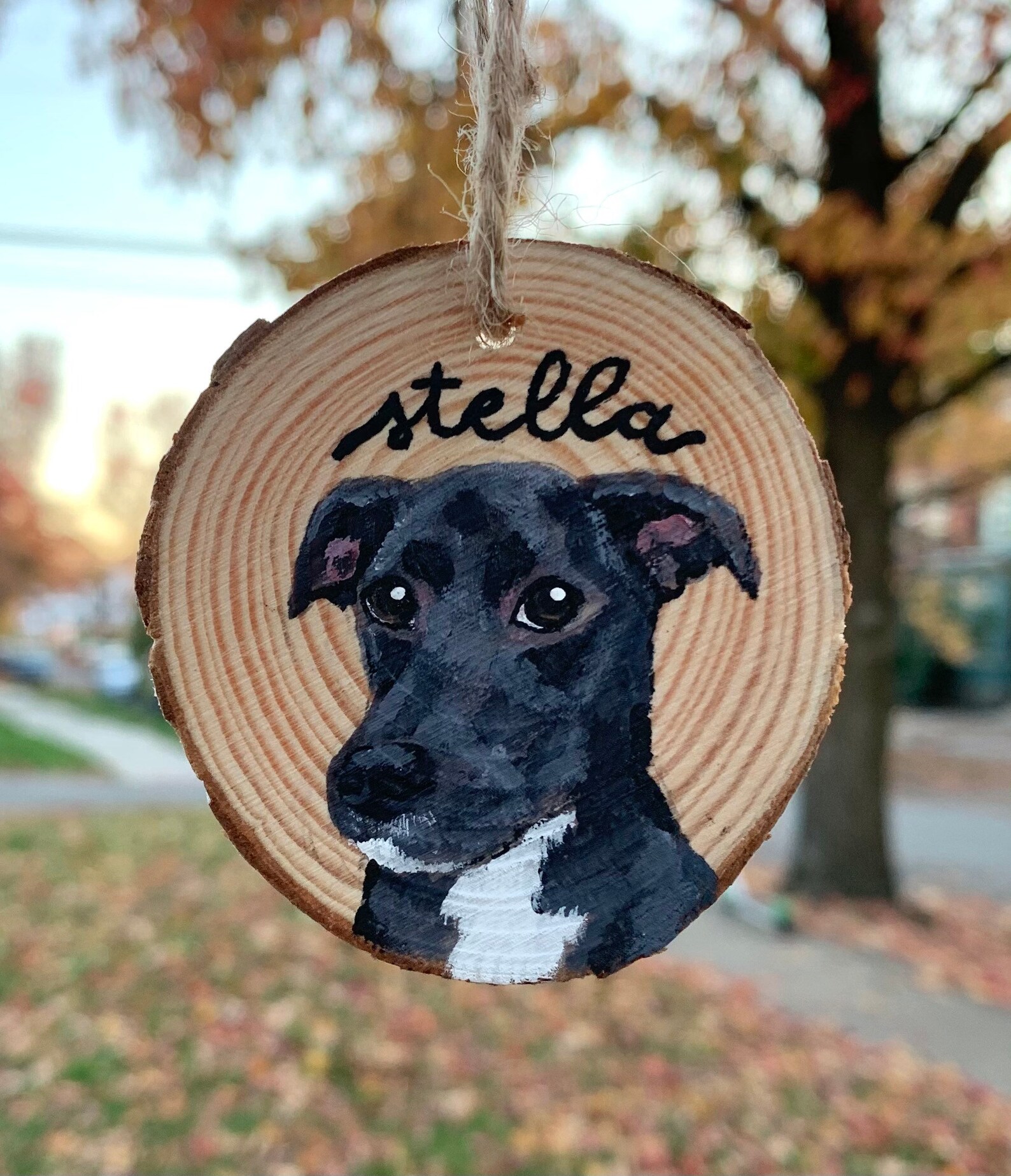 Custom Dog Wood Ornament 2.5 Hand Painted Christmas Etsy