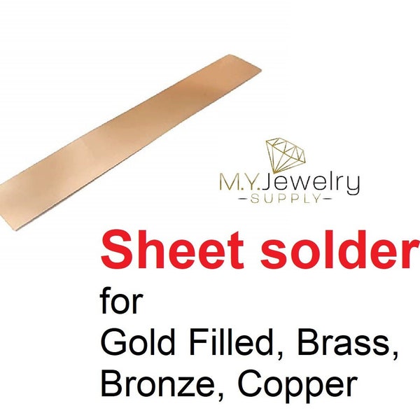 Sheet Solder for Yellow Gold-Filled, Brass, Bronze Copper 30 Gauge 0.36 oz Made in USA Craft Jewelry Making