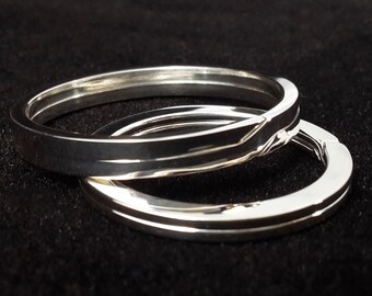 Solid Sterling Silver 925 Heart Key Ring Split Loop 30mm /& Pouch A Perfect Gift