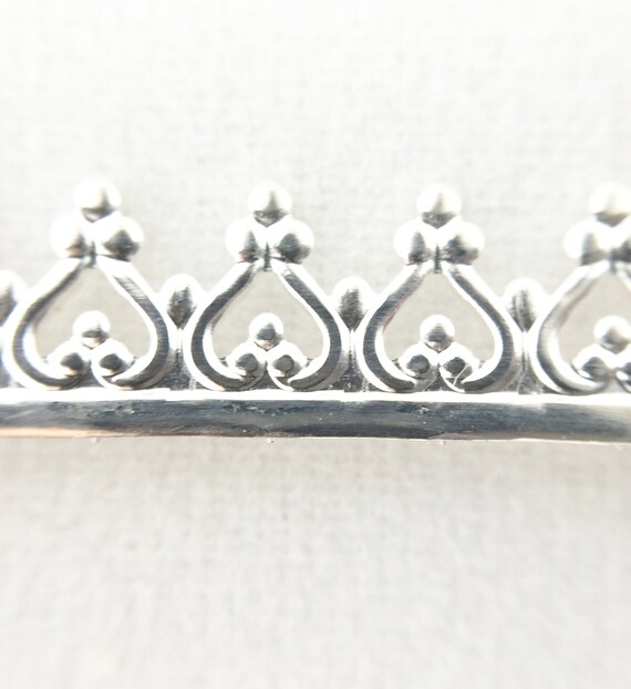 1 Foot 925 Sterling Silver Crown Gallery Wire, Hard, Decorative Design, Bezel Strip by Craft Wire