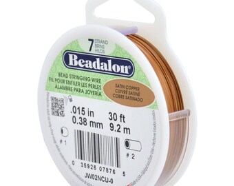 Beadalon® 7 Strand Bead Stringing Wire, Satin Copper Choose Size and Length Made in USA