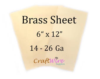 Jeweler's Brass Sheet Metal, 6 Inches X 12 Inches (15.24cm x 30.48cm), 14 16 18 20 22 24 26 Gauge, Dead Soft, Rectangular Blank