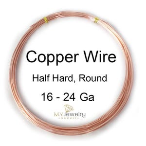 Pure Copper Wire: Half Hard Round, USA Made (16-24 Gauge)
