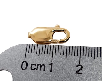 14K Solid Yellow Gold Oval Lobster Clasp Made in Italy