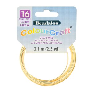 Gold Wire for Jewelry Making - Beadalon ColourCraft in Various Gauges and Lengths - Tarnish-Resistant Craft Wire