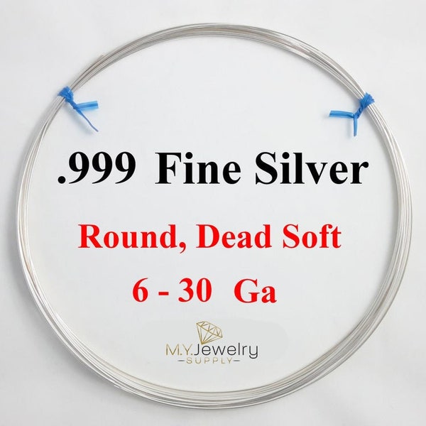 999 Fine Silver wire Dead Soft Round 6 8 10 12 14 16 18 20 22 24 26 28 30 Gauge Made in USA Craft Wrapping