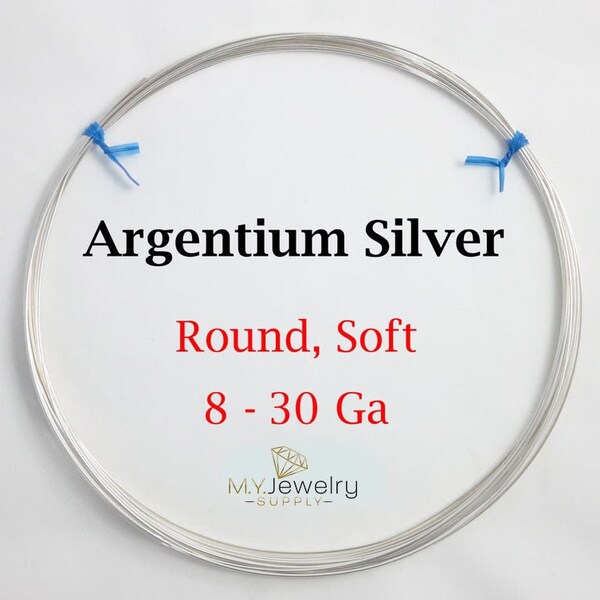 935 Argentium Silver wire Dead Soft Round 8 10 12 14 16 18 19 20 21 22 24 26 28 30 Gauge Made in USA Craft Jewelry Wrapping