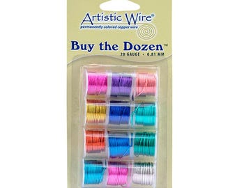 Artistic Wire: Silver Plated Copper Craft Wire, Assorted Colors (12 Spools)