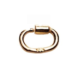14K Solid Yellow Gold Oval Link Lock Jump Ring Connector (6.2x4.6mm)