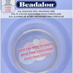 Beadalon Stainless Steel Round Wrapping Wire - Multiple Lengths and Gauges Available for Jewelry Making