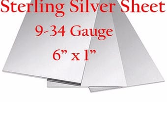925 Sterling Silver Sheet: 6x1 Inch, Soft Jewelry Blank