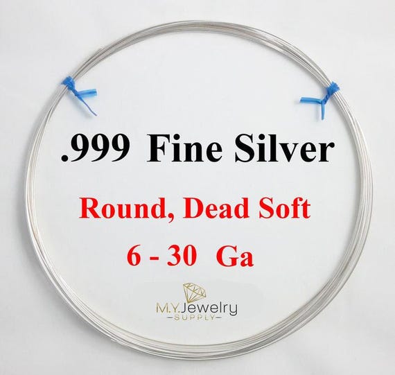 999 Fine Silver wire Dead Soft Round 6 8 10 12 14 16 18 20 22 24 26 28 30 Gauge Made in USA Craft Wrapping