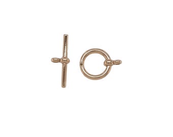 14K Solid Yellow Gold Toggle Clasp Ring and Bar (12.5MM)