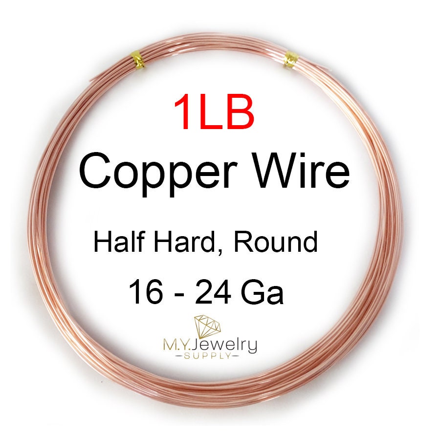 BULK, 22 Gauge, Bare Copper Craft Wire, 1 LB (500 Feet)
