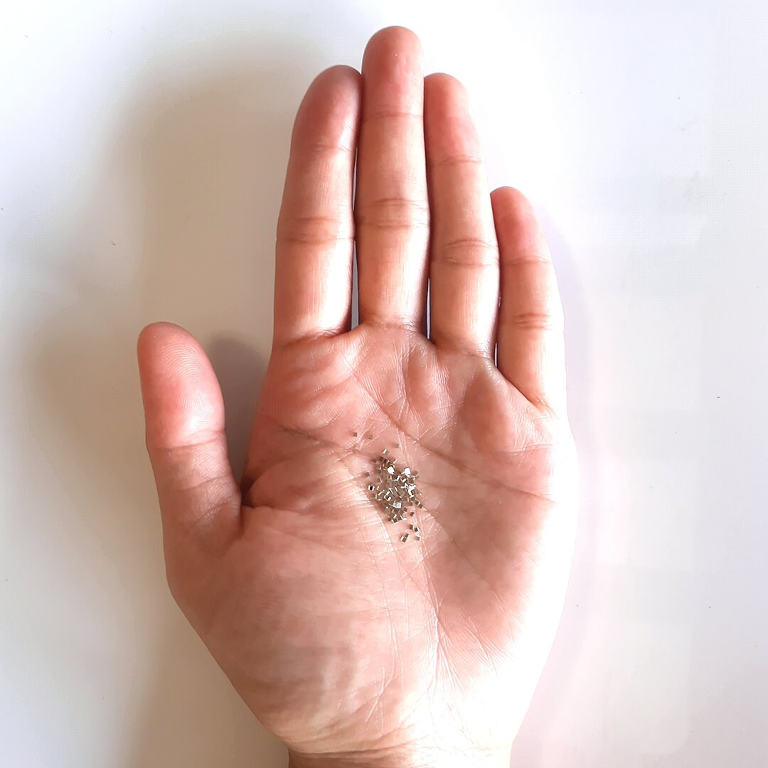 14K White Gold Chip Solder 1 x 1mm 0.25 DWT 102 pcs Made in Etsy