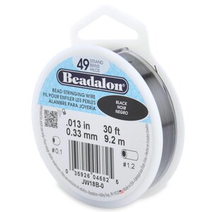 Beadalon® 49 Strand Bead Stringing Wire, Black Choose Size and Length Made in USA