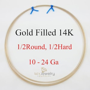 14K Gold Filled Half Round Wire (10-24 Gauge)