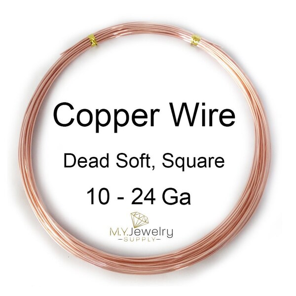 20 Gauge Square Copper Wire - 50ft Dead Soft For Jewelry Making & Crafts