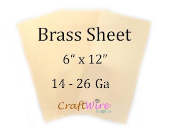 Brass Sheet Metal - 6"x12", 14-26 Gauge - Jewelry Making Supplies