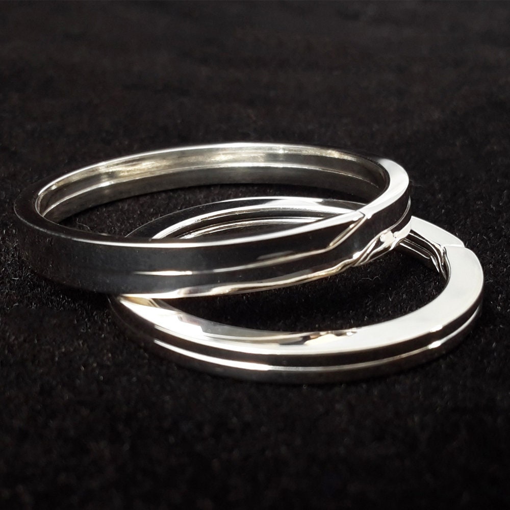 Bulk Keychain Key Ring Findings Flat Split Ring Keyring 28mm Silver Select  Qty