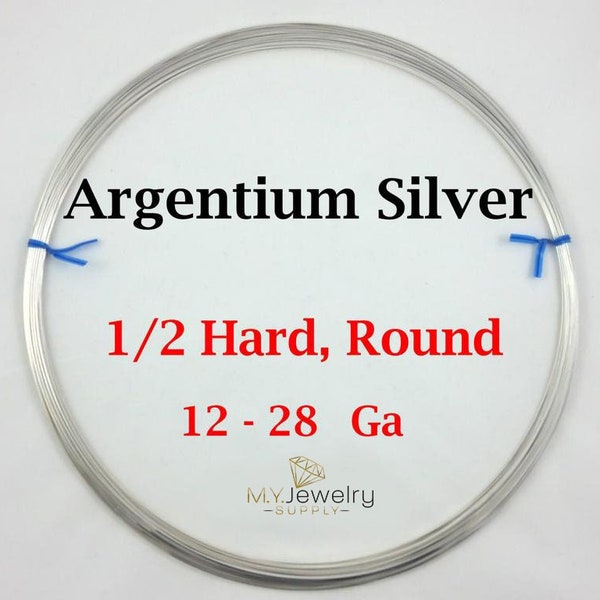 935 Argentium Silver wire Half Hard Round 12 14 16 18 19 20  21 22 24 26 28 Gauge Made in USA Craft Jewelry Wrapping