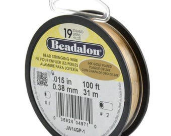 Beadalon 19-Strand Gold Plated Bead Stringing Wire - USA Made
