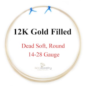 12/20 Gold Filled Wire, Round, Dead Soft 12K Gold Filled wire Made in USA