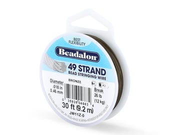 Beadalon® 49 Strand Bead Stringing Wire, Bronze Choose Size and Length Made in USA