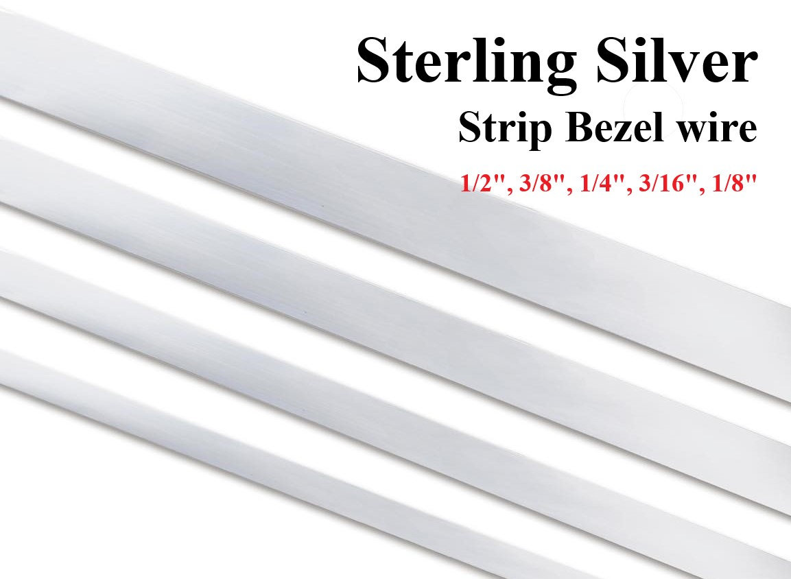 24 gauge Sterling Silver Strip Bezel in 1/8, 1/4, 3/16 or 1 inch - By –  Creating Unkamen