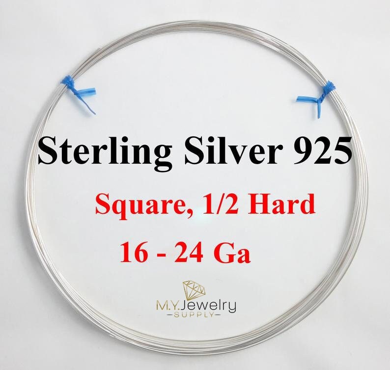 JewelrySupply Sterling Silver Square Wire 22 Gauge Half-Hard (Sold by The  Foot)