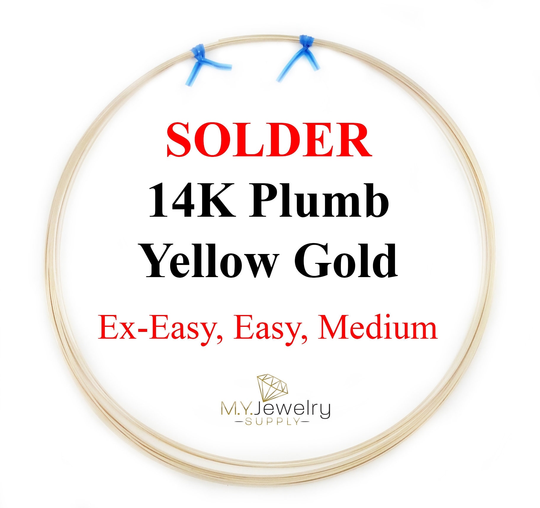 3 Inches Solder Wire 14K Plumb Yellow Gold Medium 22 Gauge Cadmium-Free by Craft Wire