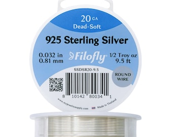 Filofly, 925 Sterling Silver Wire, Dead Soft, Round