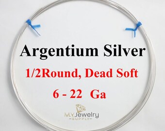 935 Argentium Silver wire Dead Soft Half Round 6 8 10 12 14 16 18 20 21 22 Gauge Made in USA Craft Wrapping