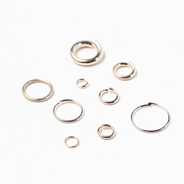 935 Argentium Silver Open Jump Rings Round 24 Gauge Inside dimension 1.6-4.0 mm Made in USA