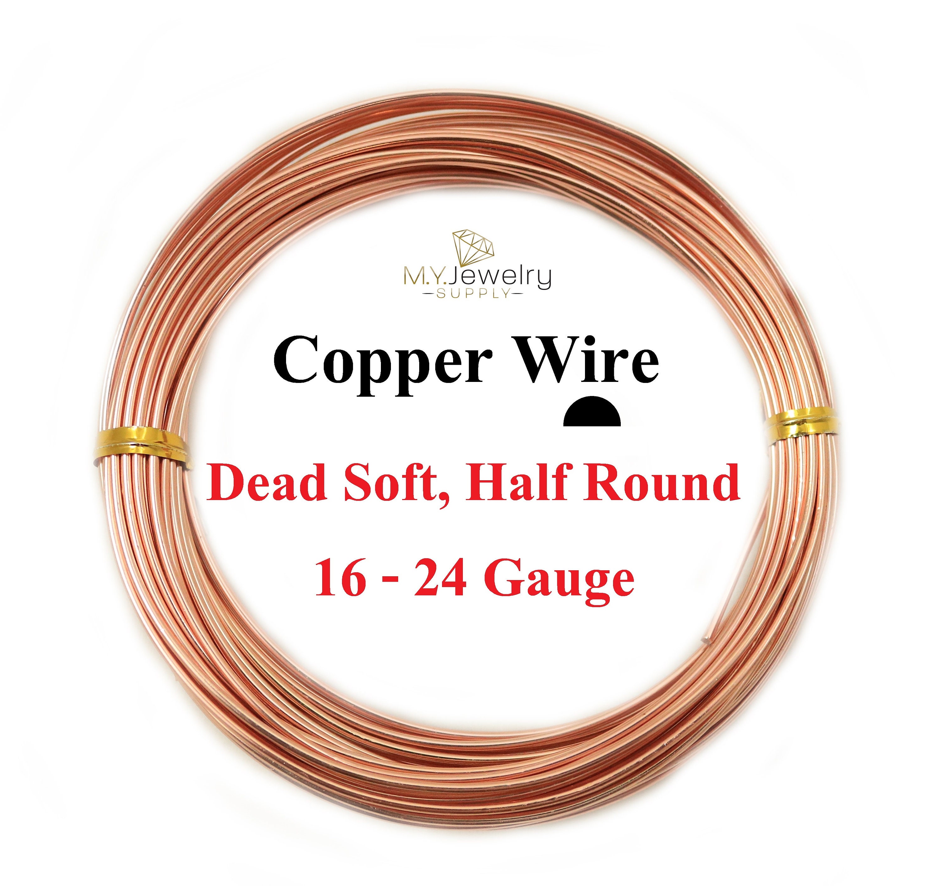 24 Gauge Soft Copper Wire, Round Wire for Jewelry Making, 0.55mm Round Wire,  Silver/ Black/ Gold/ Rose-gold Plated, Bare Wire for Jewelry 