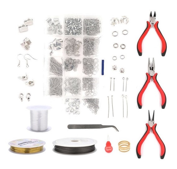 Jewelry Necklace Repair Kit Jump Rings Clasps Eye Pins Earring
