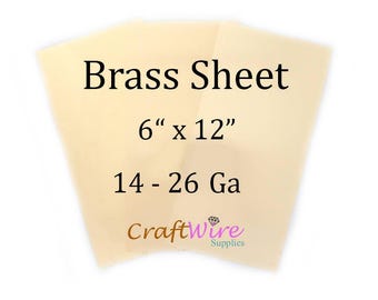 Brass Sheet Metal - 6"x12", 14-26 Gauge - Jewelry Making Supplies