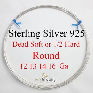 925 Sterling Silver Wire, Round Jewelry Wrapping, 12-16 Gauge