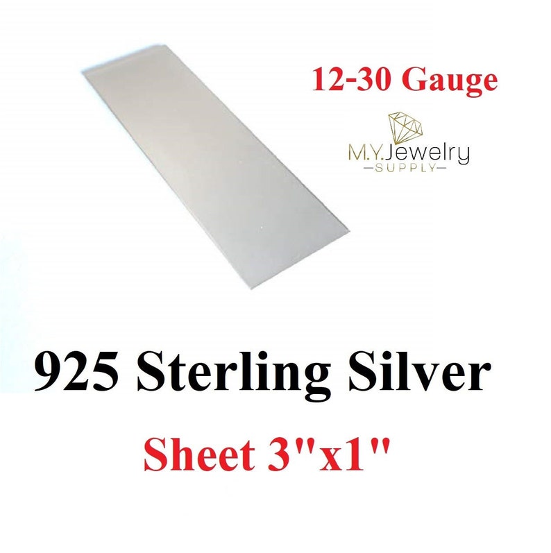 3x1 925 Sterling Silver Sheet 12 14 16 18 20 22 24 Etsy