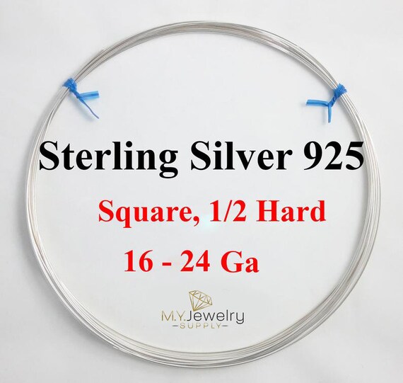 Sterling 925 silver round wire half hard 16,18,20,22,24 gauge 5 10 15 feet USA