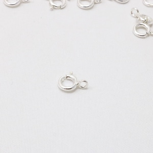 10pcs 925 Sterling Silver, Spring Ring Clasp, Open Ring, 8.0 mm, Made in Italy