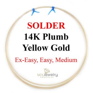 SOLDER 10K and 14K Plumb Yellow Gold wire Ex-Easy, Easy, Medium 22 Gauge Round