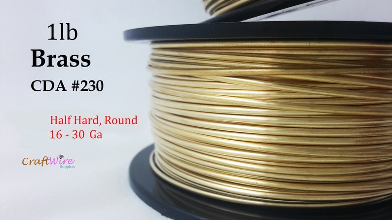 Half Hard Round 16 18 20 21 22 24 26 28 30 Gauge Jewelry Craft Wrapping Supplies Red Brass CDA#230 1 LB NuGold Jeweler/'s Brass Wire