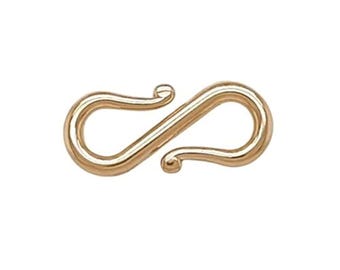 14K Solid Yellow Gold S-Hook Clasp Made in USA
