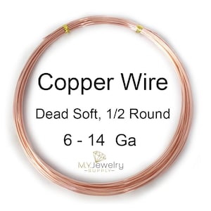 99.9% Pure Copper wire Dead Soft Half Round 6 8 10 12 14 Gauge Made in USA Craft Jewelry Wrapping CDA #110