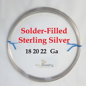 SOLDER-Filled Sterling Silver wire Dead Soft Round 18 20 22 Gauge