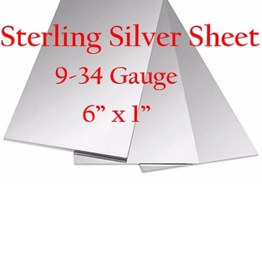 6x1 Solid Sterling.925 Silver Sheet, 22 Gauge Dead Soft, Made in USA