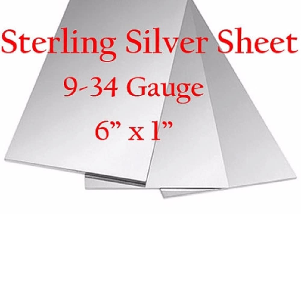  6x1 Solid Sterling.925 Silver Sheet, 26 Gauge Dead Soft, Made  in USA
