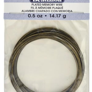 May include: A package of 0.5 ounce (14.17 grams) gold plated memory wire for jewelry making. The wire is coiled and ready to be used for bracelets, necklaces, and other jewelry projects.