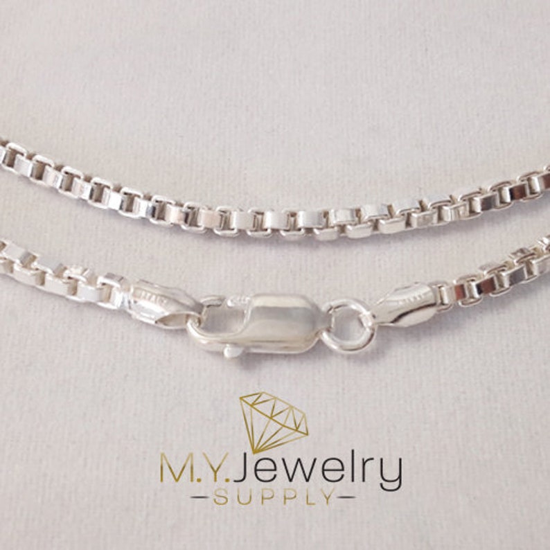 925 Sterling Silver BOX Chain Necklace 2.5 Mm 18 20 24 30 Etsy